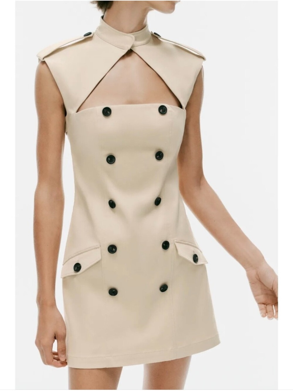 ZARA TRENCH MINI DRESS WITH SLIT